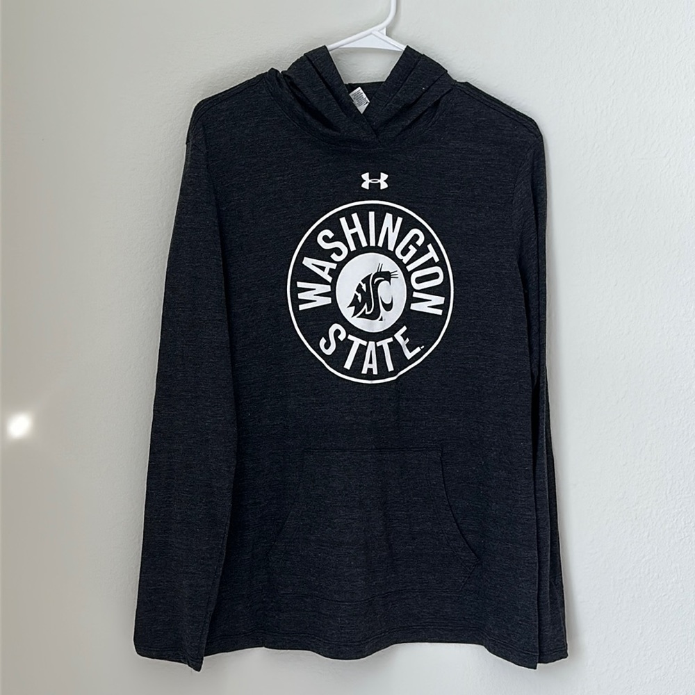Washington State University Under Armour Long Sleeve Hooded Shirt Size L